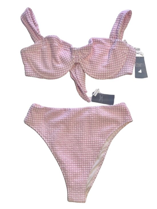 Abercrombie & Fitch Other - NWT Abercrombie & Fitch Pink Gingham Curve Love Bikini size Large